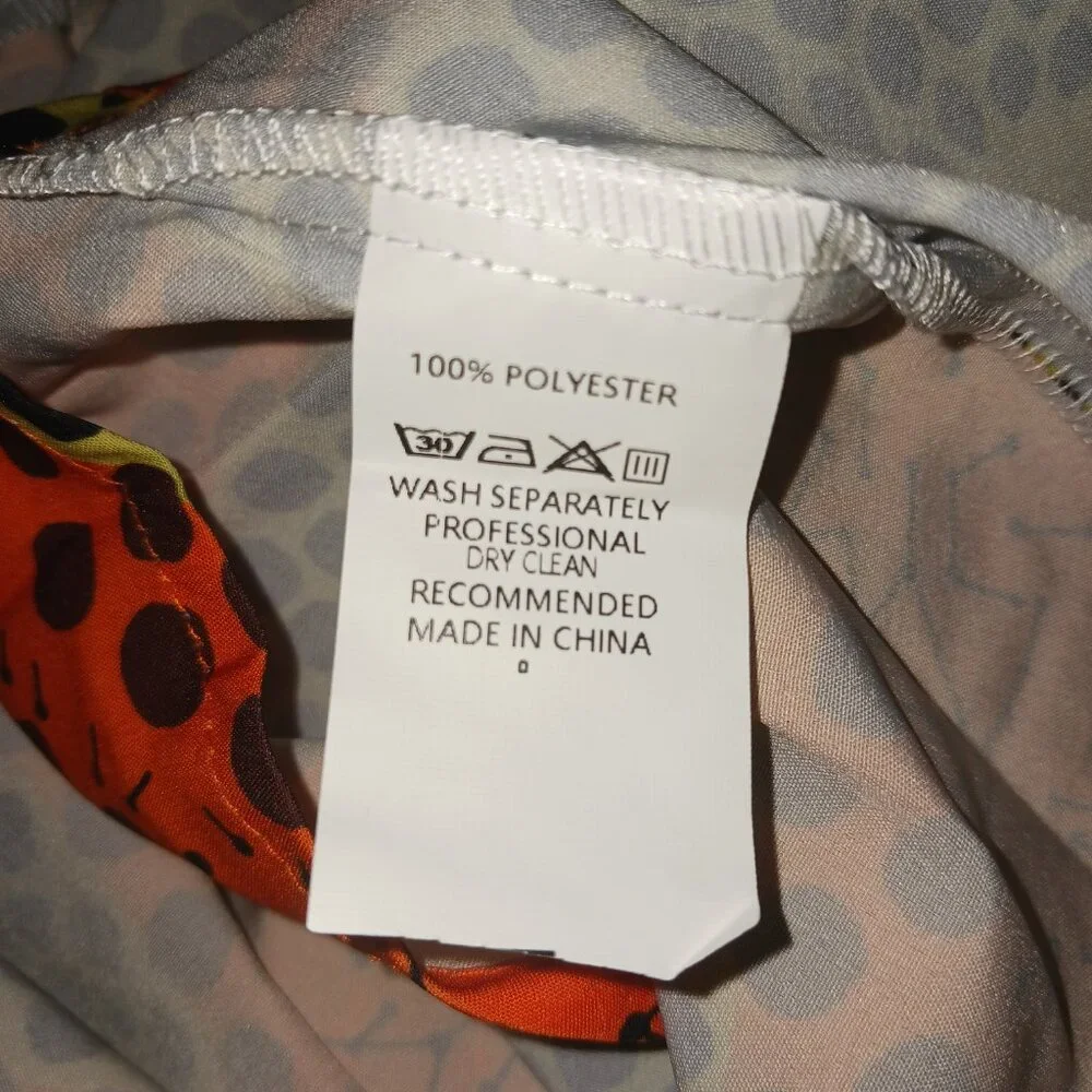 Curvesoul Orange Black Yellow Geometric V Neck Elastic Waist Dress Size 5X NWT - Picture 12 of 14